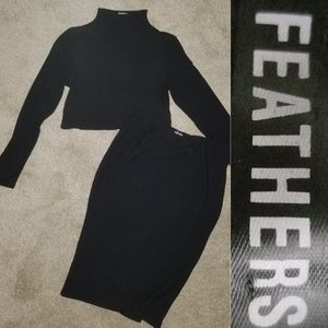 Cropped top midi skirt set